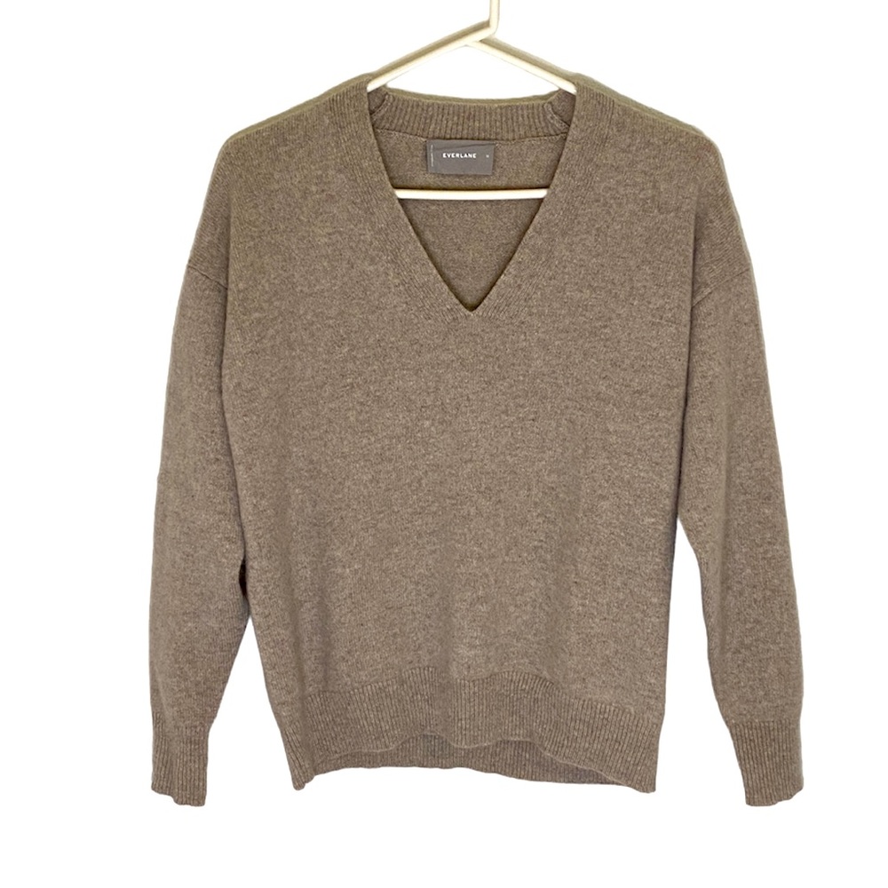 Everlane 100% Cashmere V-Neck Sweater Oatmeal Women’s Medium